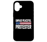 Custodia per iPhone 16 Plus Design patriottico della bandiera USA di manifestante pacifico non pagato