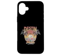 Custodia per iPhone 16 Plus Destin Beach Tramonto Flamingo Retro Palma Florida Viaggio