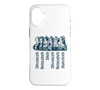 Custodia per iPhone 16 Plus Destini delle sei mogli di Enrico VIII Navy Print