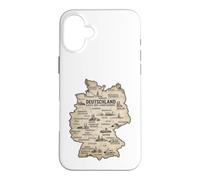 Custodia per iPhone 16 Plus Deutschland Karte Der Landeskinder Germania Vintage Mappa
