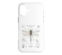 Custodia per iPhone 16 Plus Diagramma di guida vintage del campo dell'anatomia della libellula Arte