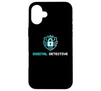 Custodia per iPhone 16 Plus Digital Detective Cybersecurity IT Specialist Analista Tech