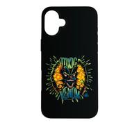 Custodia per iPhone 16 Plus Dilofosauro veleno tossico al neon di Jurassic Park