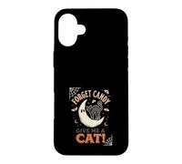 Custodia per iPhone 16 Plus Dimentica le caramelle Dammi un gatto Moon Ghost Halloween