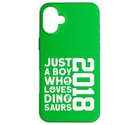 Custodia per iPhone 16 Plus DINO 2018 JUST A BOY WHO LOVES DINOSAURIER 8° Compleanno