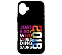 Custodia per iPhone 16 Plus DINO 2018 JUST A BOY WHO LOVES DINOSAURIER 8° Compleanno