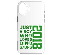 Custodia per iPhone 16 Plus DINO 2018 JUST A BOY WHO LOVES DINOSAURIER 8° Compleanno