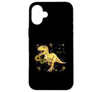 Custodia per iPhone 16 Plus Dinosauri Sunshine Dinosaurs T-rex Girasole Rex Sun Flower Dinosauro
