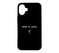 Custodia per iPhone 16 Plus Dio è amore Giovanni 4:8 Citazione cristiana Croce di Gesù