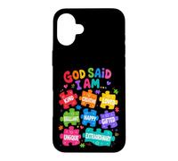 Custodia per iPhone 16 Plus Dio ha detto che sono puzzle colorati affermazioni consapevolezza autismo