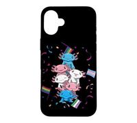 Custodia per iPhone 16 Plus Diritti Delle Persone Transgender Axolotl Queer Kawaii Lgbtq