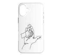Custodia per iPhone 16 Plus Disegno a una linea: mani che raccontano storie