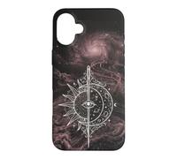 Custodia per iPhone 16 Plus Disegno cosmico spirituale dell'equilibrio del sole celeste