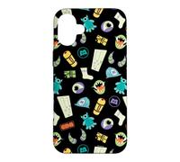 Custodia per iPhone 16 Plus Disney and Pixar's Monsters, Inc. Monstropolis Icons Pattern