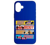 Custodia per iPhone 16 Plus Disney Racing Mickey Daisy Minnie & Goofy Race Car Drivers