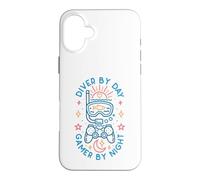 Custodia per iPhone 16 Plus Diver By Day Gamer By Night Scuba Diving Amante Istruttore
