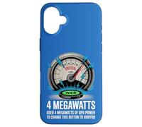 Custodia per iPhone 16 Plus Divertente AI 4 Megawatt GPU Power Web Critical Meter Tech Umorismo