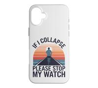 Custodia per iPhone 16 Plus Divertente correre se collasso, per favore fermate il mio orologio Runner Men
