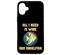 Custodia per iPhone 16 Plus Divertente custode per acquariofili per amanti del vino, per amanti dei pesci angeli
