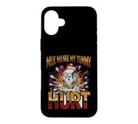 Custodia per iPhone 16 Plus Divertente detto che il latte mi fa male la pancia sarcastica