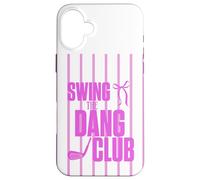 Custodia per iPhone 16 Plus Divertente Golf Swing the Dang Club Rosa Golf Mom