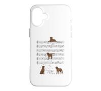 Custodia per iPhone 16 Plus Divertente labrador marrone musica cioccolato Lab