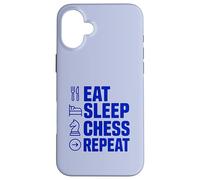Custodia per iPhone 16 Plus DIVERTENTE MANGIARE SONNO SCACCHI RIPETI