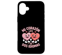 Custodia per iPhone 16 Plus Divertente Mi Corazon Cuori Carini Tenendosi Per Mano Dicendo
