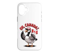 Custodia per iPhone 16 Plus Divertente Oh Canada Bandiera Oca Canadese Holding Flag Cartoon