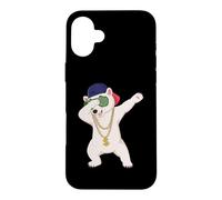 Custodia per iPhone 16 Plus Divertente orso polare che danza, regalo per uomini, donne, ragazzi e ragazze