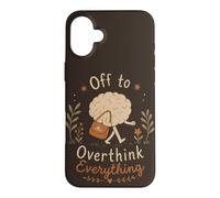 Custodia per iPhone 16 Plus Divertente pensare troppo a tutto Ansia cerebrale Introverso