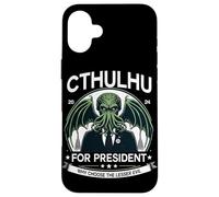 Custodia per iPhone 16 Plus Divertente Perché scegliere il cattivo minore Cthulhu per il presidente 2024