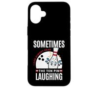 Custodia per iPhone 16 Plus Divertente regalo da bowling Sometimes I Hear Ten Pin Ridere