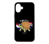 Custodia per iPhone 16 Plus Divertente TARTARUGA e STROOPWAFEL dai Paesi Bassi