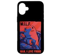 Custodia per iPhone 16 Plus Divertente uomo rana Adoro le rane