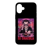 Custodia per iPhone 16 Plus DJ Dracula Vampire Disc Jockey Giradischi Vinili Spooky Spaventoso