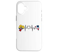 Custodia per iPhone 16 Plus Dominican Ecuadorian Heartbeat Ecuador Flag Heritage