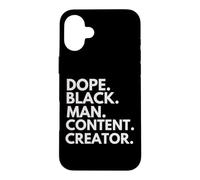 Custodia per iPhone 16 Plus Dope Black Man Content Creator Orgoglio afroamericano