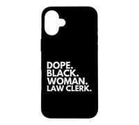 Custodia per iPhone 16 Plus Dope Black Woman Impiegato giuridico Impiegati di diritto afroamericani