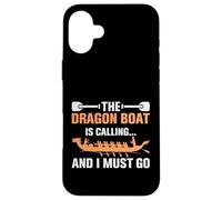 Custodia per iPhone 16 Plus Dragon Boat chiama equipaggio da corsa Paddler