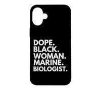 Custodia per iPhone 16 Plus Droga Donna Nera Biologo Marino Afroamericano Graduat3