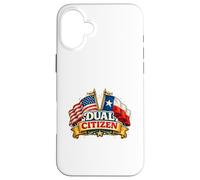 Custodia per iPhone 16 Plus Dual Citizen Texas American Flag Patriotic Funny Pride