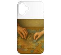 Custodia per iPhone 16 Plus due, generazioni, lavorando, uno, puzzle, vendemmia, stile, illustrazione