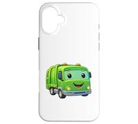 Custodia per iPhone 16 Plus Dumpy The Garbage Truck Sorridente Personaggio Design per Bambini