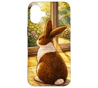 Custodia per iPhone 16 Plus Dutchie Bunny seduto dentro mentre guarda fuori