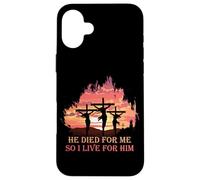 Custodia per iPhone 16 Plus È morto per me, quindi vivo per lui Pasqua su Gesù