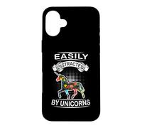 Custodia per iPhone 16 Plus Easily Distracted By Unicorns Funny Animal Unicorn Loves