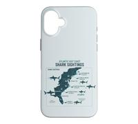 Custodia per iPhone 16 Plus East Coast Shark Sightings Cool Map
