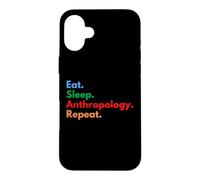Custodia per iPhone 16 Plus Eat Sleep Antropologia Ripetizione per antropologi