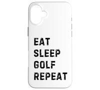 Custodia per iPhone 16 Plus Eat Sleep Golf Repeat: Funny Design for Avid Golfers